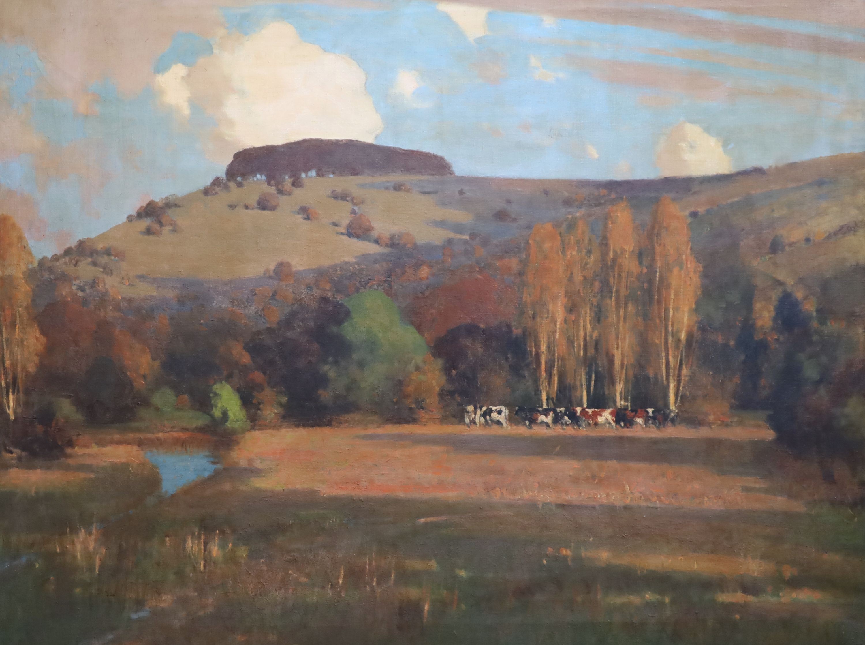 George Henry R.A., R.S.A., R.S.W. (Scottish 1858-1943), Chanctonbury Ring, Oil on canvas, 101 x 126cm.